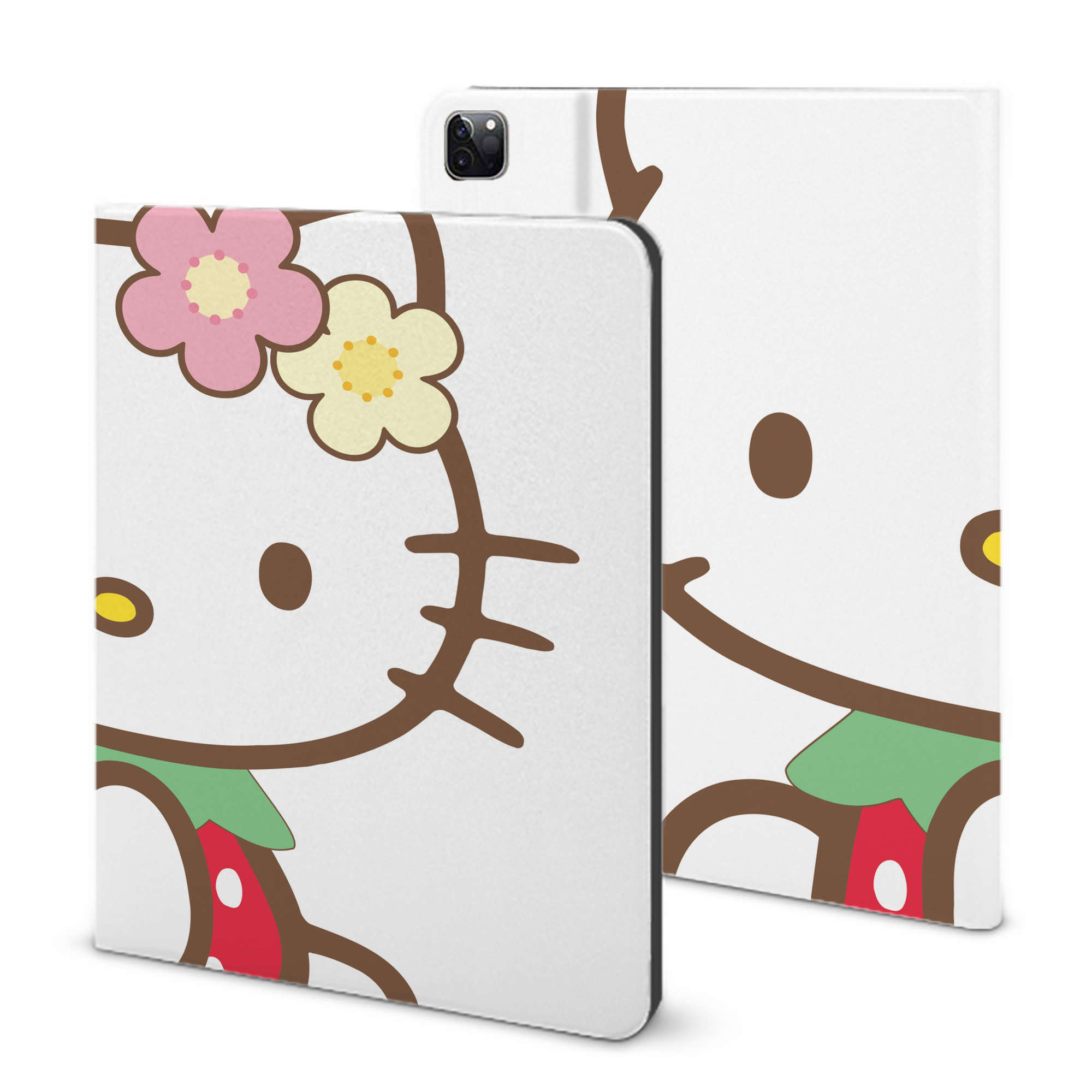 （画像用） Hello Kitty ハローキティ IPad ケース ブック型 PUレザー TPU 耐衝撃 軽量 薄型 ペン収納なし 全面保護 IPad 各モデル対応